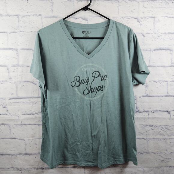 Bass Pro Shops V-neck T-Shirt Womens XL - Picture 1 of 4